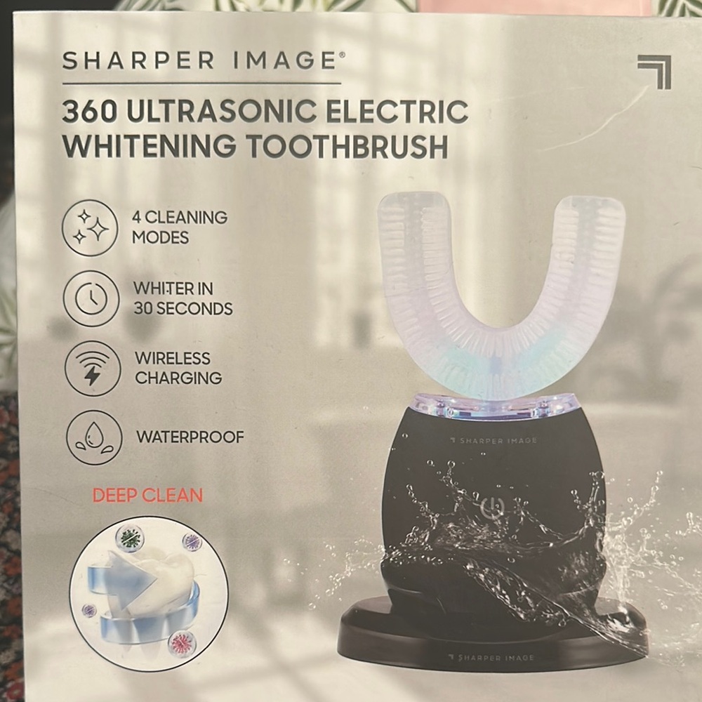 Sharper Image Black and White Ultrasonic Electric Whitening Toothbrush✔️💥